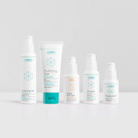 Travel Set mit Purifying Gel Cleanser, Hyaluron Booster, Calming Oil Cleanser, 2% BHA Peeling und Daily SPF 50+ Moisturizer
